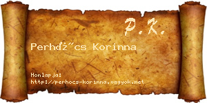 Perhócs Korinna névjegykártya